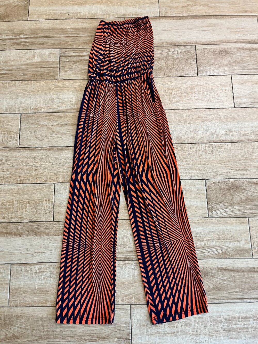 Womens Mlle Gabrielle Salmon/Blue Stripe Jumpsuit - S